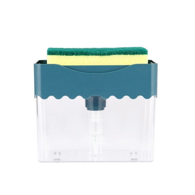 distributeur de savon bleu canard pour la cuisine